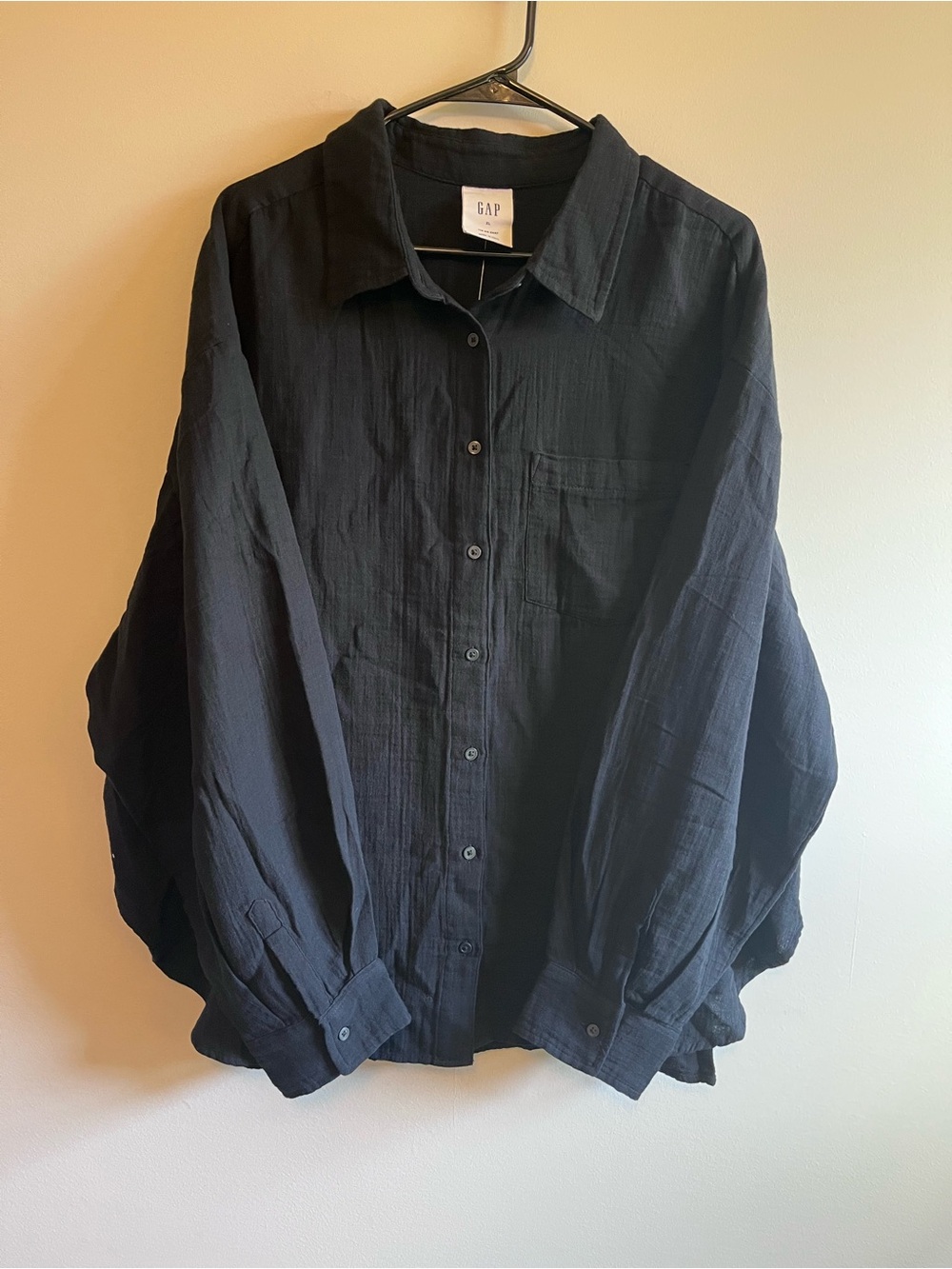 GAP Black Button-Up Shirt- “The Big Shirt”